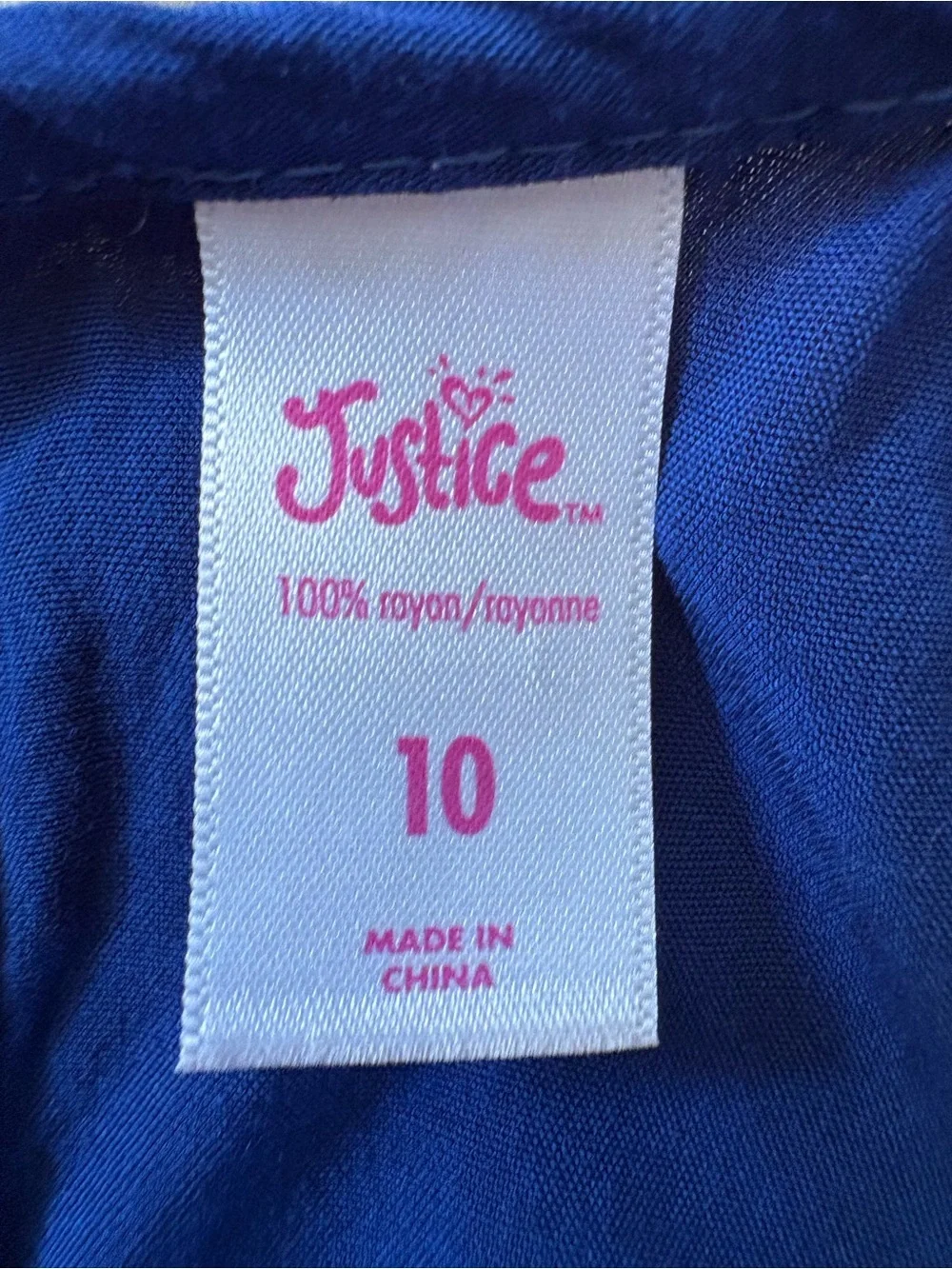 Justice 100% rayon